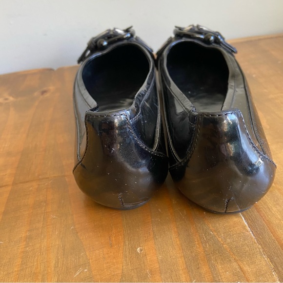 Burberry Patent Leather Ballet Flats-Black with Nova Plaid Buckle-Size 36.5 - Picture 6 of 11
